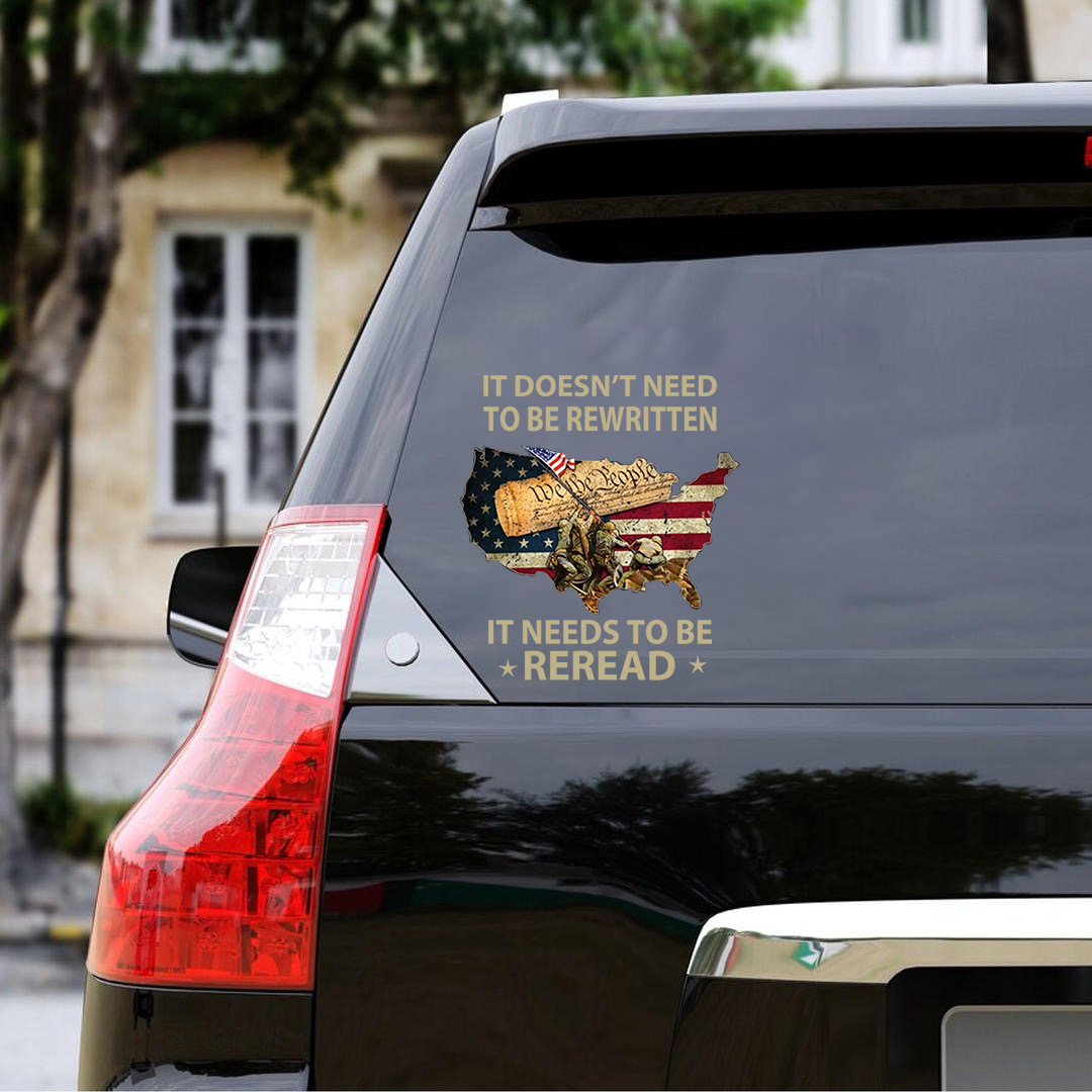 Reread The Declaration of Independence Veterans Stickers-Independence Day Sticker