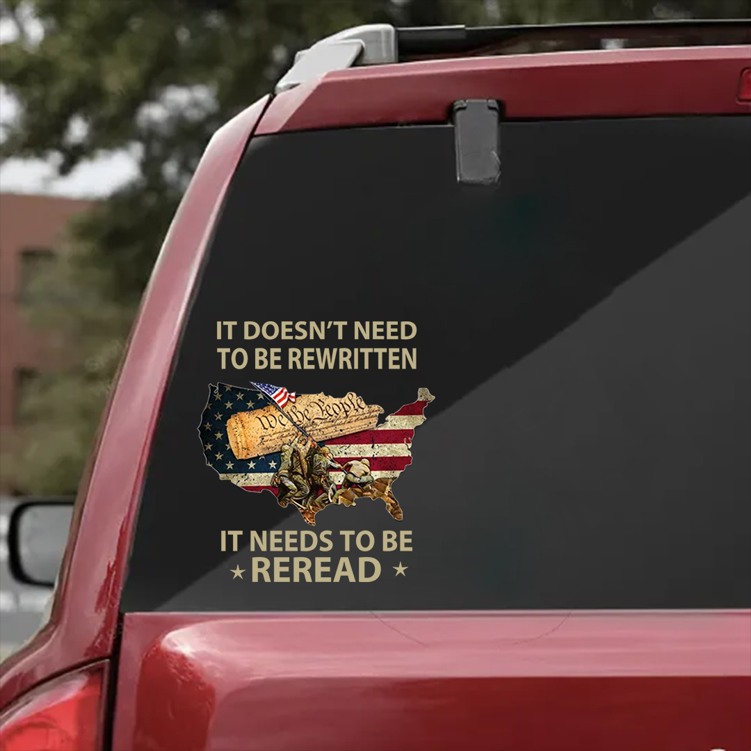 Reread The Declaration of Independence Veterans Stickers-Independence Day Sticker