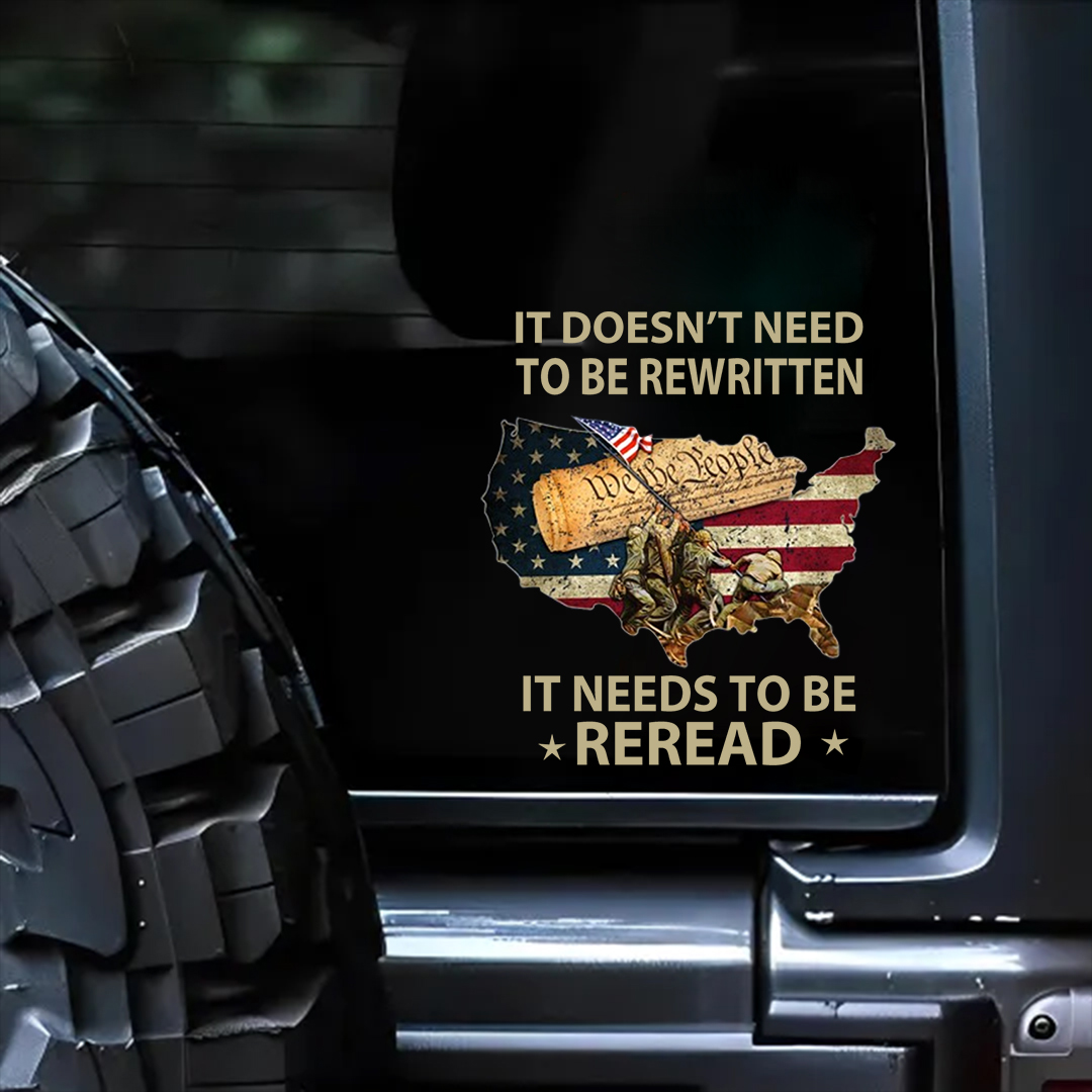 Reread The Declaration of Independence Veterans Stickers-Independence Day Sticker