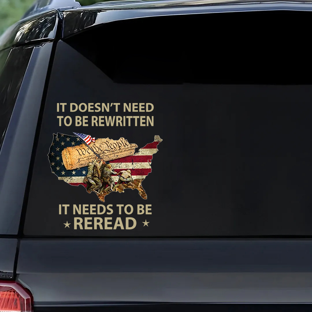 Reread The Declaration of Independence Veterans Stickers-Independence Day Sticker