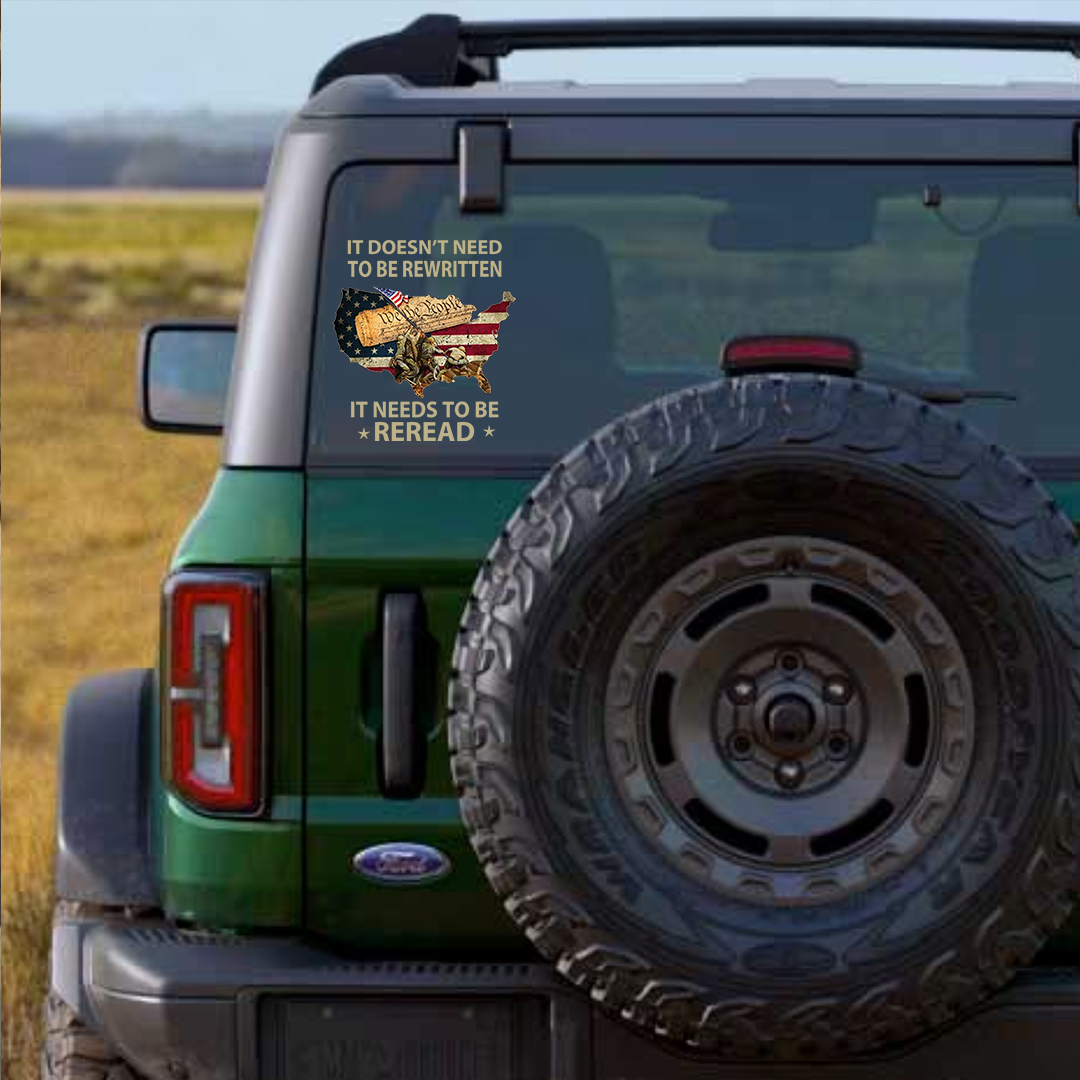 Reread The Declaration of Independence Veterans Stickers-Independence Day Sticker