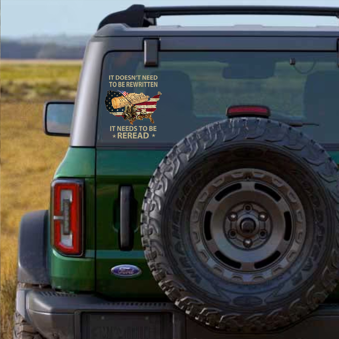 Reread The Declaration of Independence Veterans Stickers-Independence Day Sticker