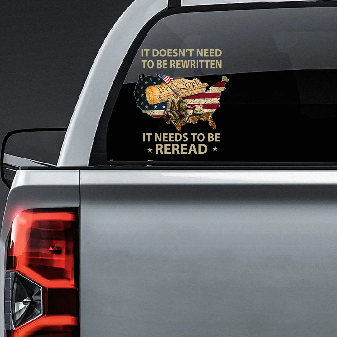 Reread The Declaration of Independence Veterans Stickers-Independence Day Sticker