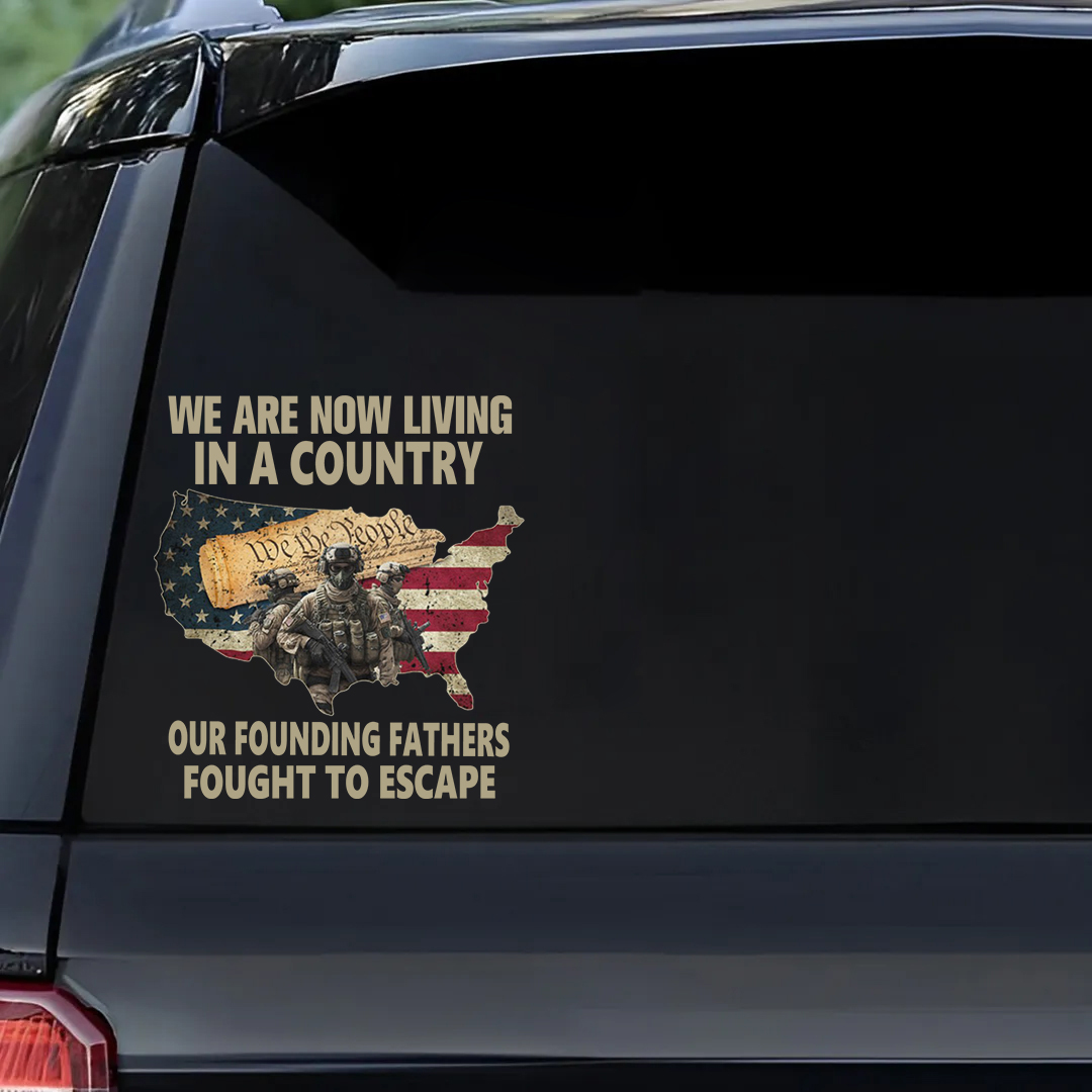 We Living In A Country Veterans Stickers-Independence Day Sticker