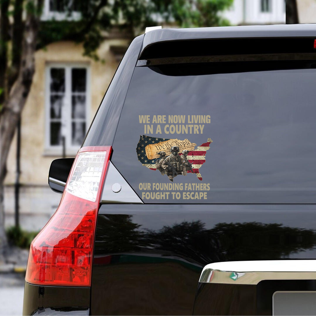 We Living In A Country Veterans Stickers-Independence Day Sticker
