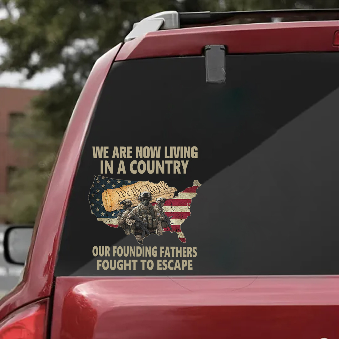 We Living In A Country Veterans Stickers-Independence Day Sticker