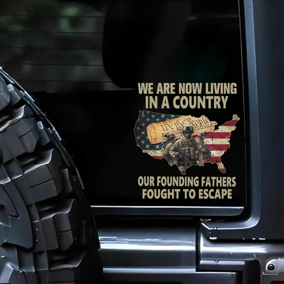 We Living In A Country Veterans Stickers-Independence Day Sticker