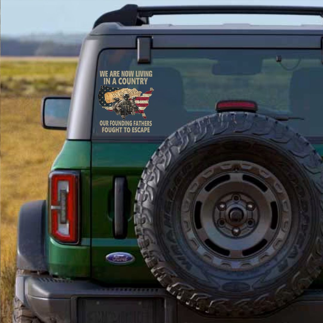 We Living In A Country Veterans Stickers-Independence Day Sticker