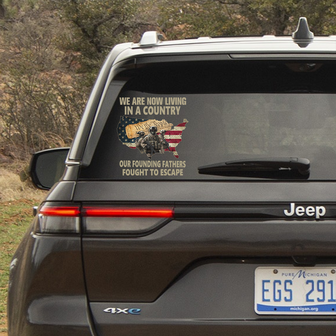 We Living In A Country Veterans Stickers-Independence Day Sticker