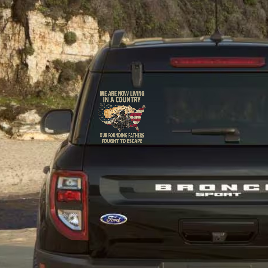 We Living In A Country Veterans Stickers-Independence Day Sticker