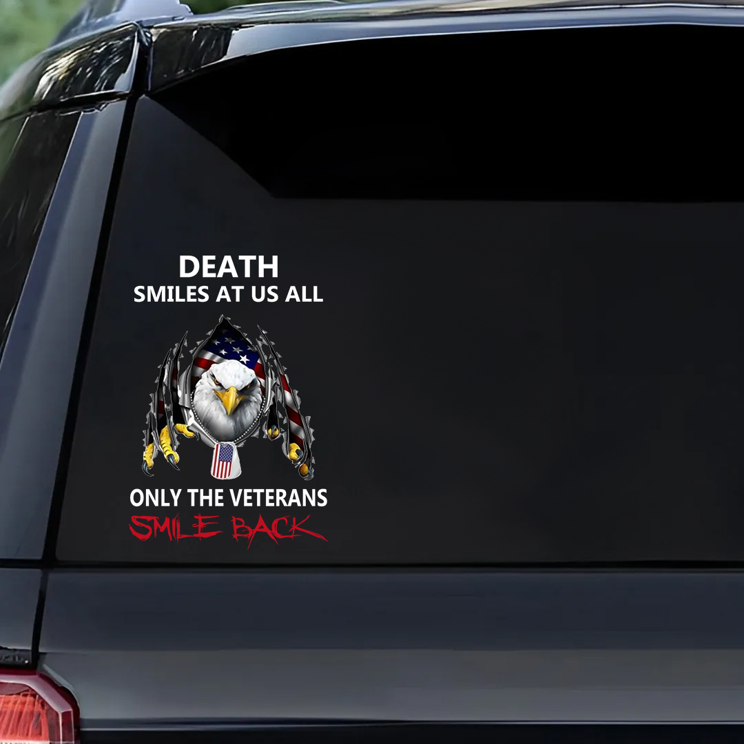 Death Smiles At Us All Veterans Stickers