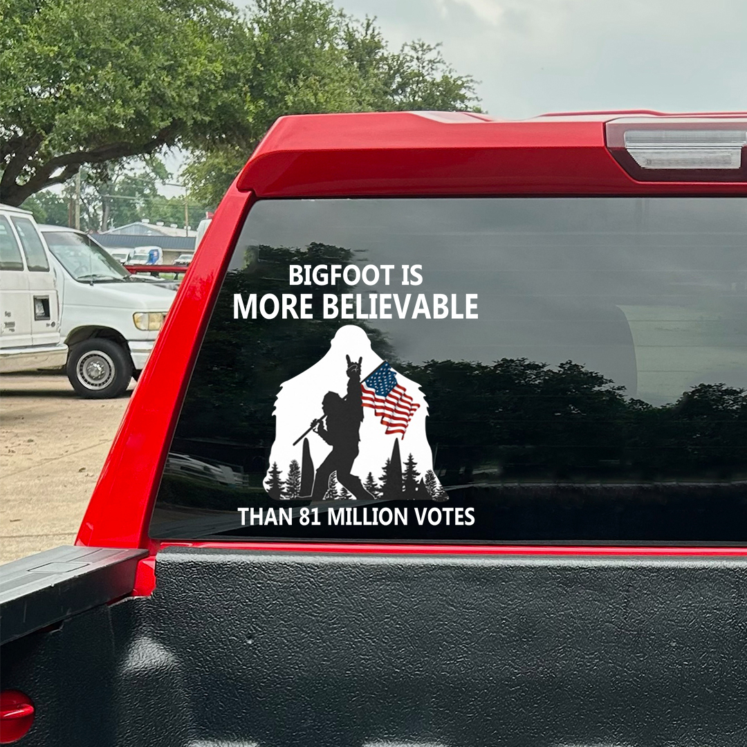 Bigfoot Is More Believable Veterans Stickers-Independence Day Sticker