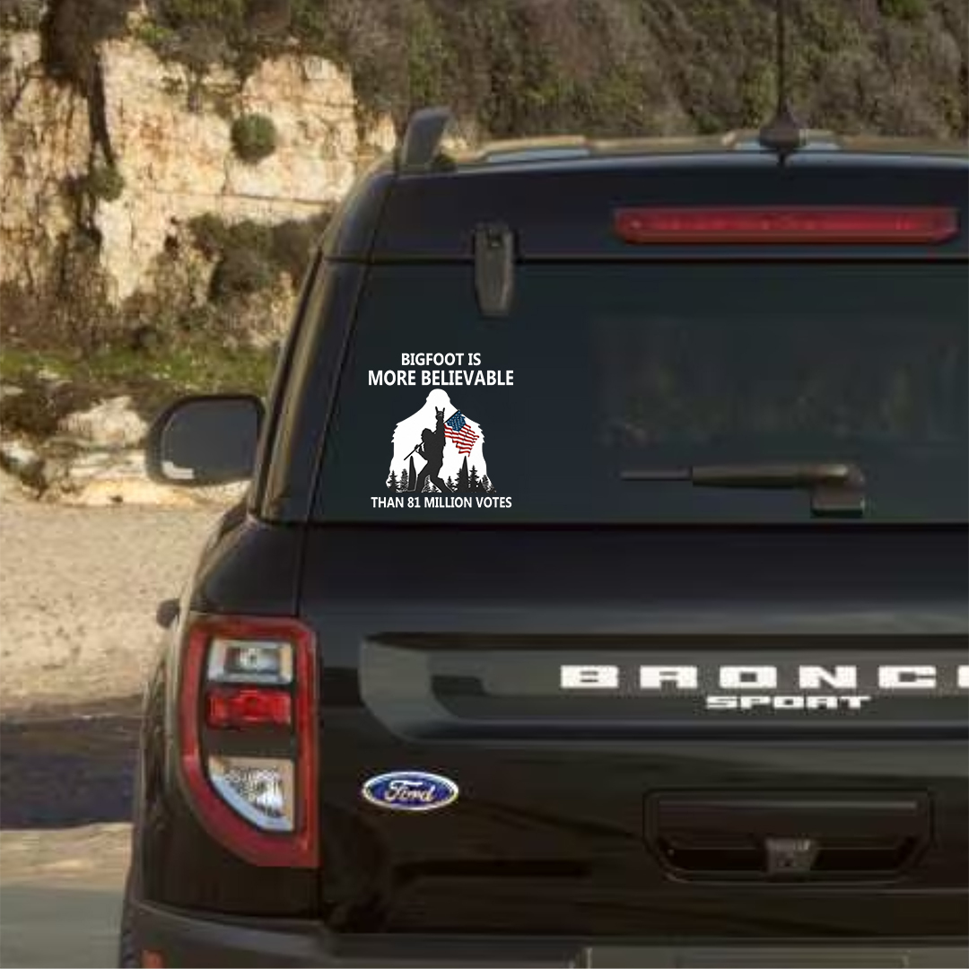 Bigfoot Is More Believable Veterans Stickers-Independence Day Sticker