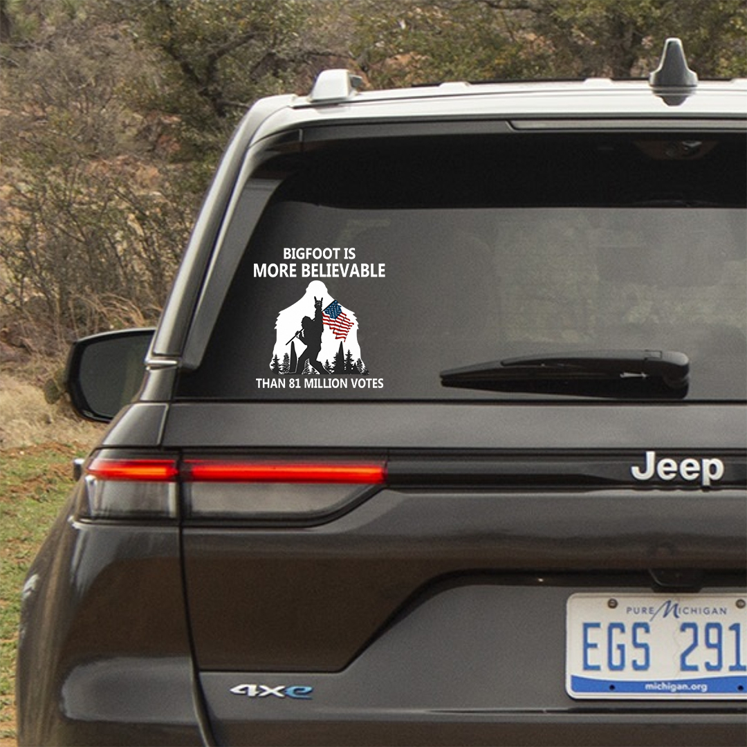 Bigfoot Is More Believable Veterans Stickers-Independence Day Sticker