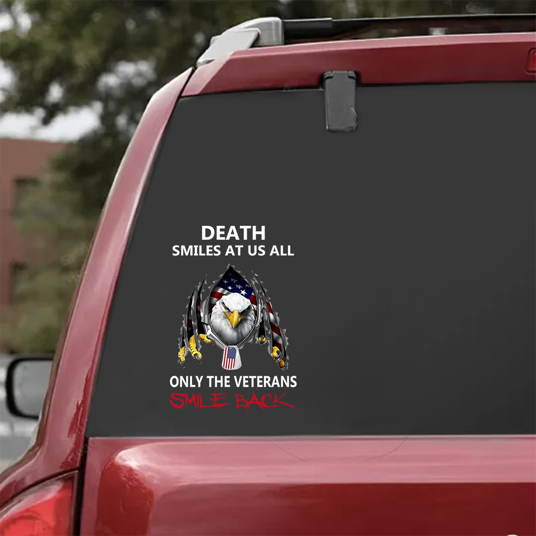 Death Smiles At Us All Veterans Stickers