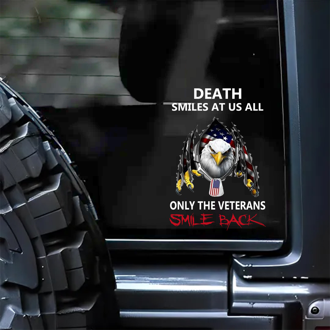 Death Smiles At Us All Veterans Stickers