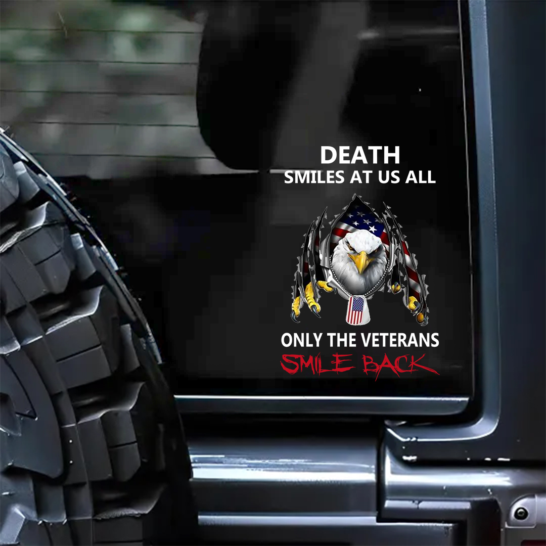 Death Smiles At Us All Veterans Stickers