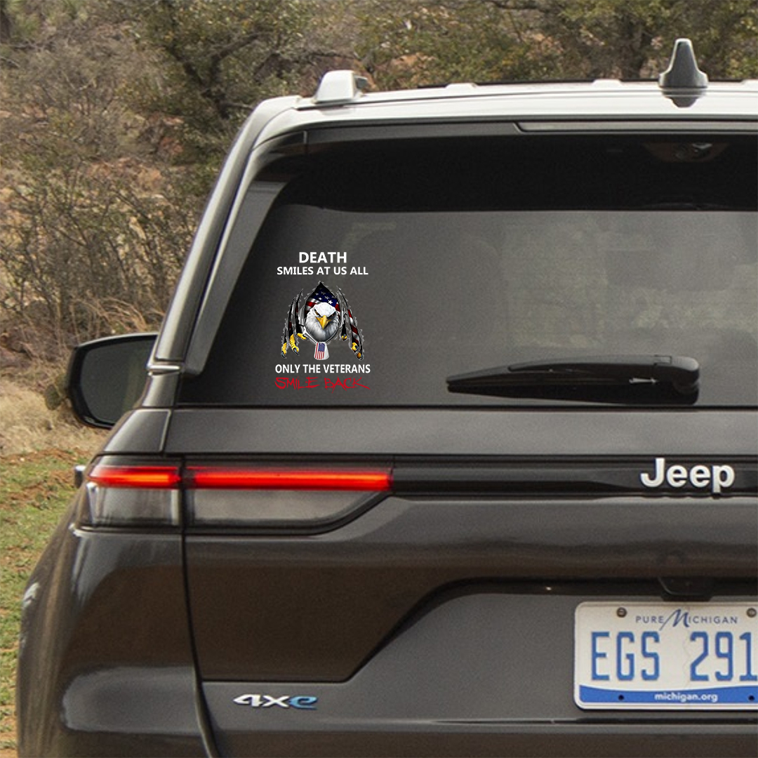 Death Smiles At Us All Veterans Stickers