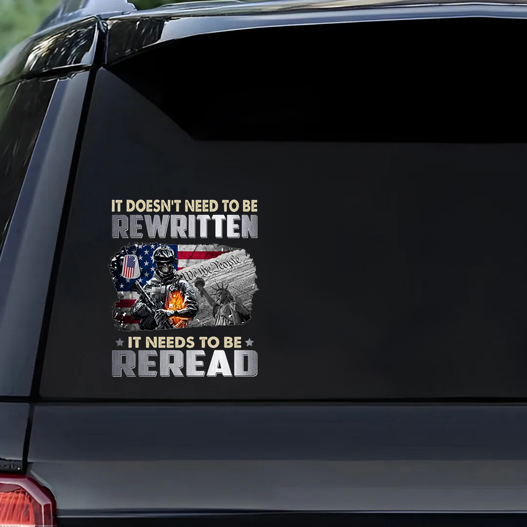 It Needs To Be Reread Now Stickers-Independence Day Sticker