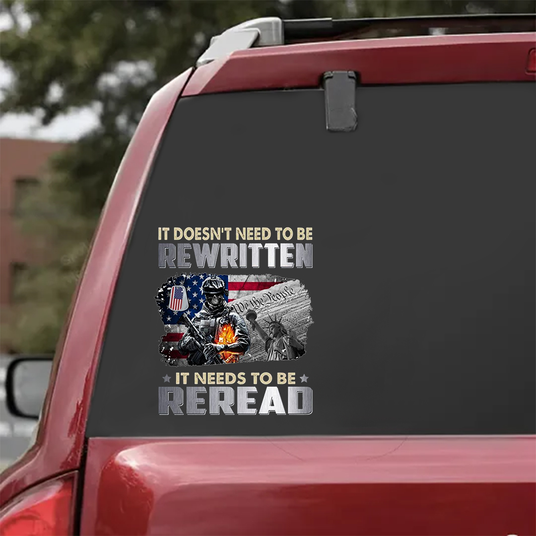 It Needs To Be Reread Now Stickers-Independence Day Sticker