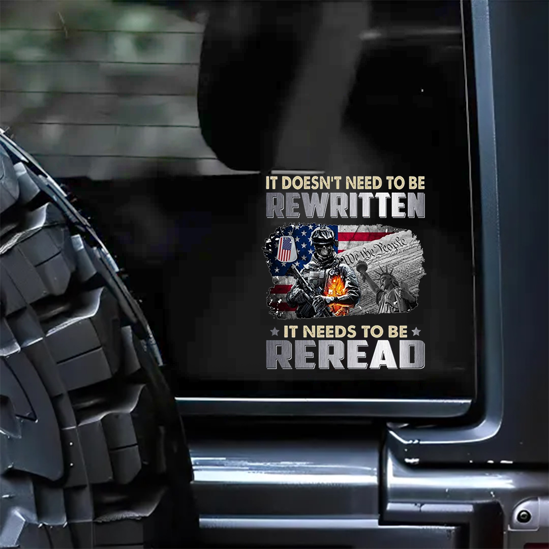 It Needs To Be Reread Now Stickers-Independence Day Sticker