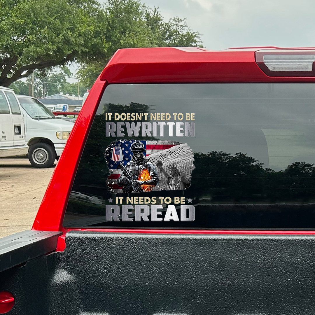 It Needs To Be Reread Now Stickers-Independence Day Sticker