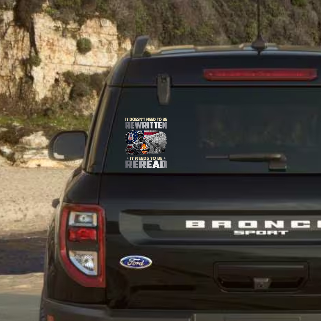 It Needs To Be Reread Now Stickers-Independence Day Sticker