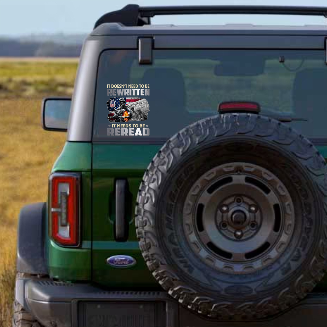 It Needs To Be Reread Now Stickers-Independence Day Sticker