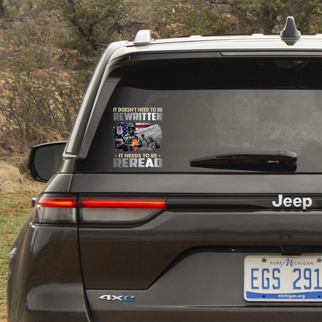 It Needs To Be Reread Now Stickers-Independence Day Sticker