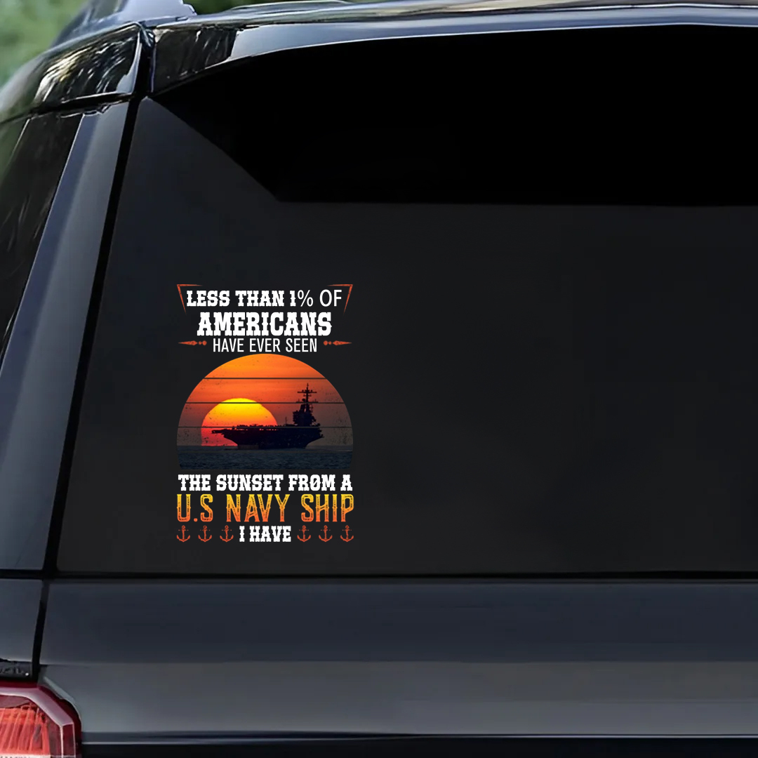 The Sunset From A Ship Veterans Stickers
