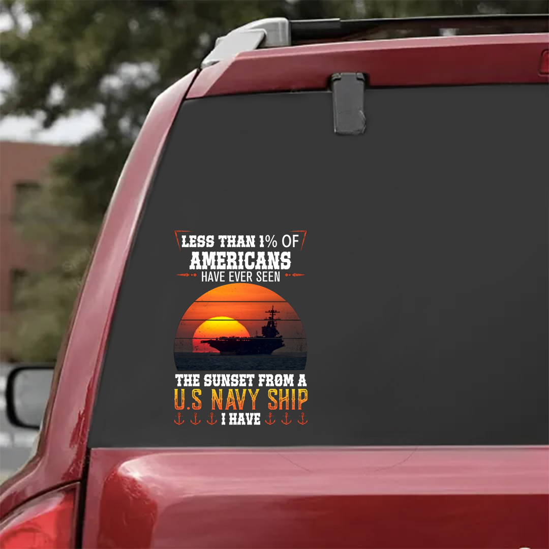 The Sunset From A Ship Veterans Stickers