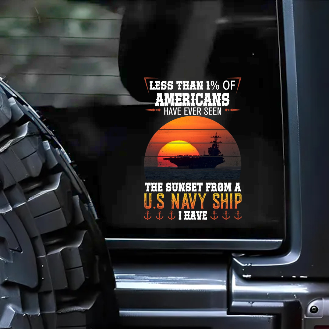 The Sunset From A Ship Veterans Stickers