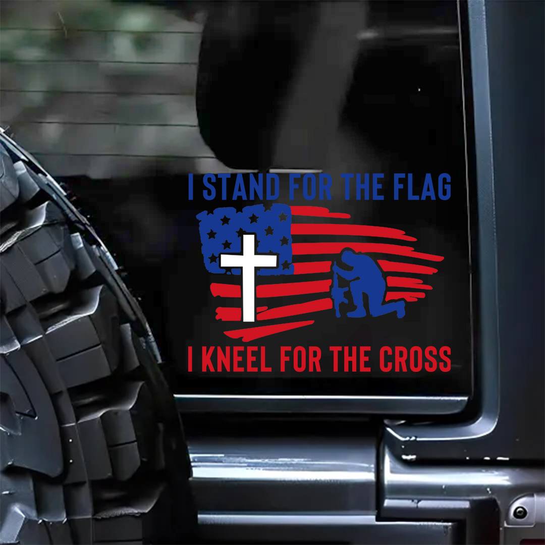 I Kneel For The Cross Veterans Stickers