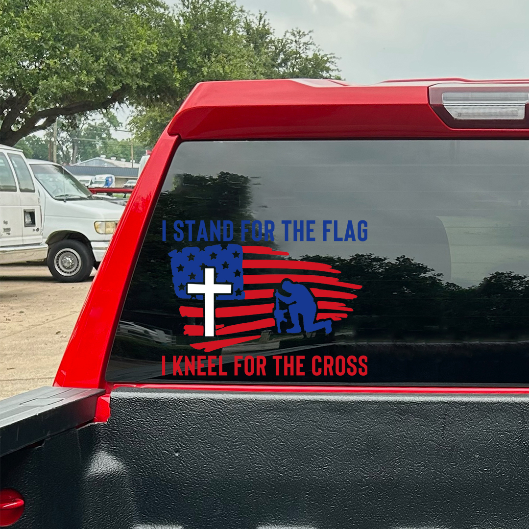I Kneel For The Cross Veterans Stickers