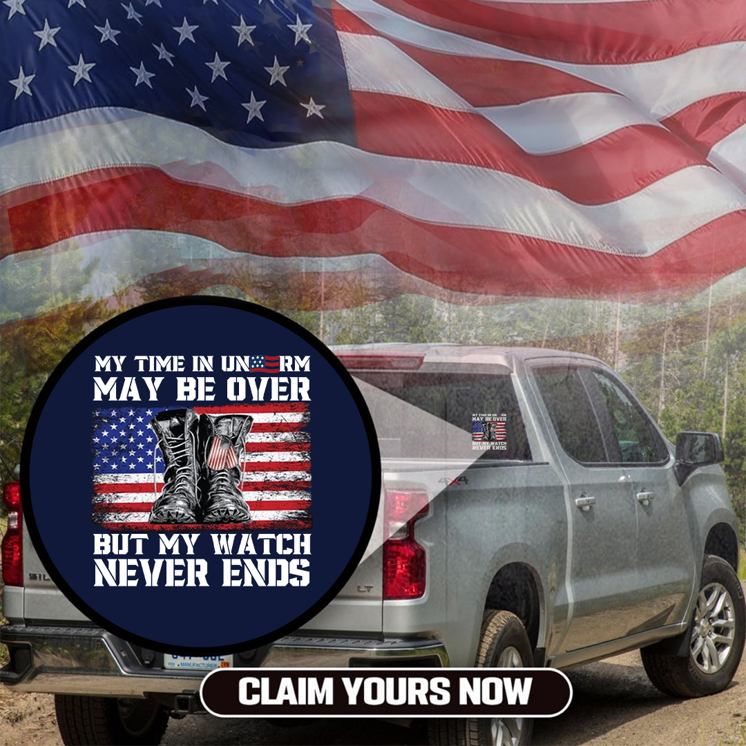 My Watch Never Ends Veterans Stickers