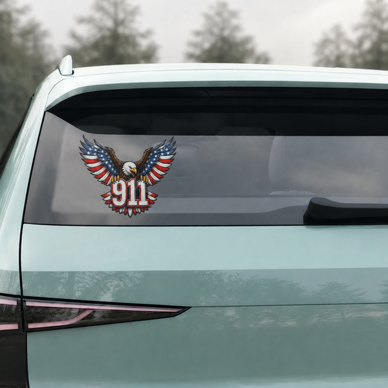 9/11 Never Forget Eagle Car Decal – 25th Anniversary Patriotic Window Sticker 2001–2026 🦅