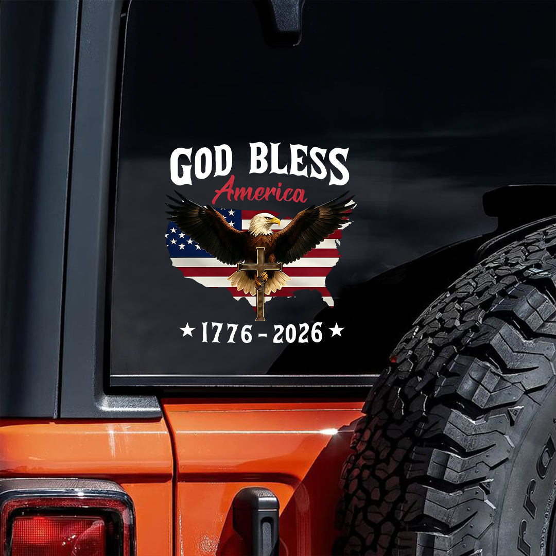 God Bless America 250th Anniversary of The Independence of USA Eagle Sticker