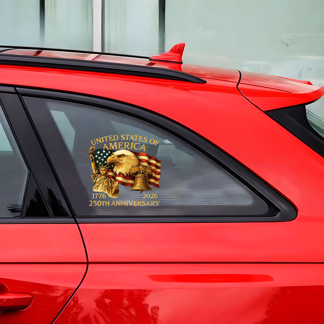 1776-2026 250th Anniversary of USA Eagle, Statue of Liberty & Bell Sticker