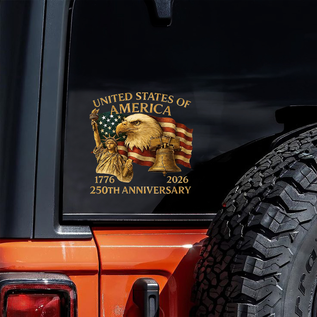 1776-2026 250th Anniversary of USA Eagle, Statue of Liberty & Bell Sticker