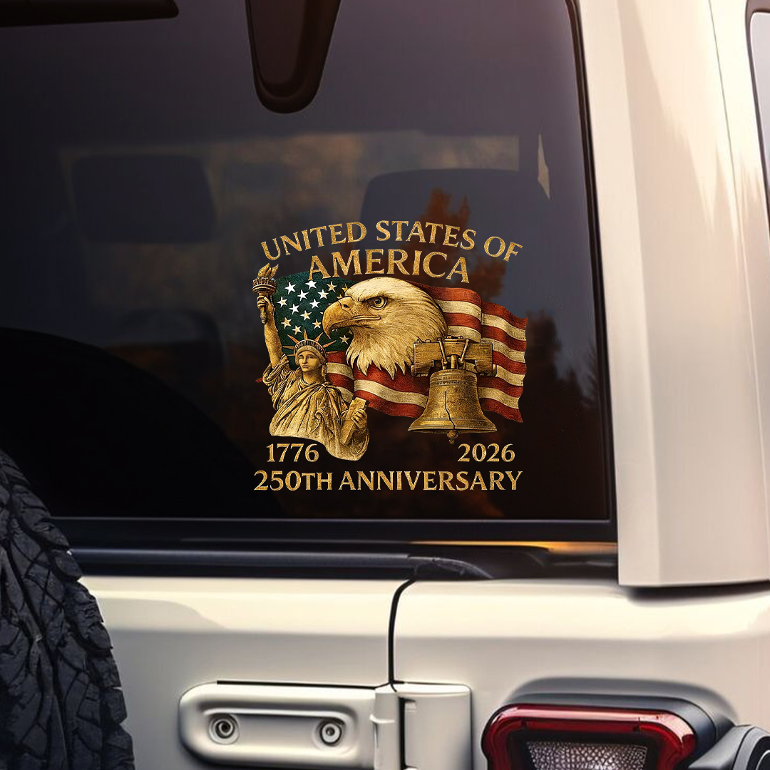 1776-2026 250th Anniversary of USA Eagle, Statue of Liberty & Bell Sticker