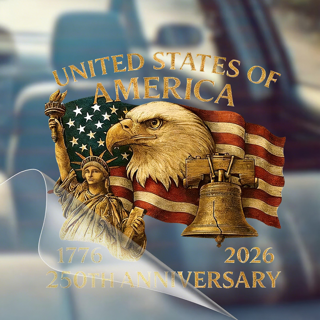 1776-2026 250th Anniversary of USA Eagle, Statue of Liberty & Bell Sticker