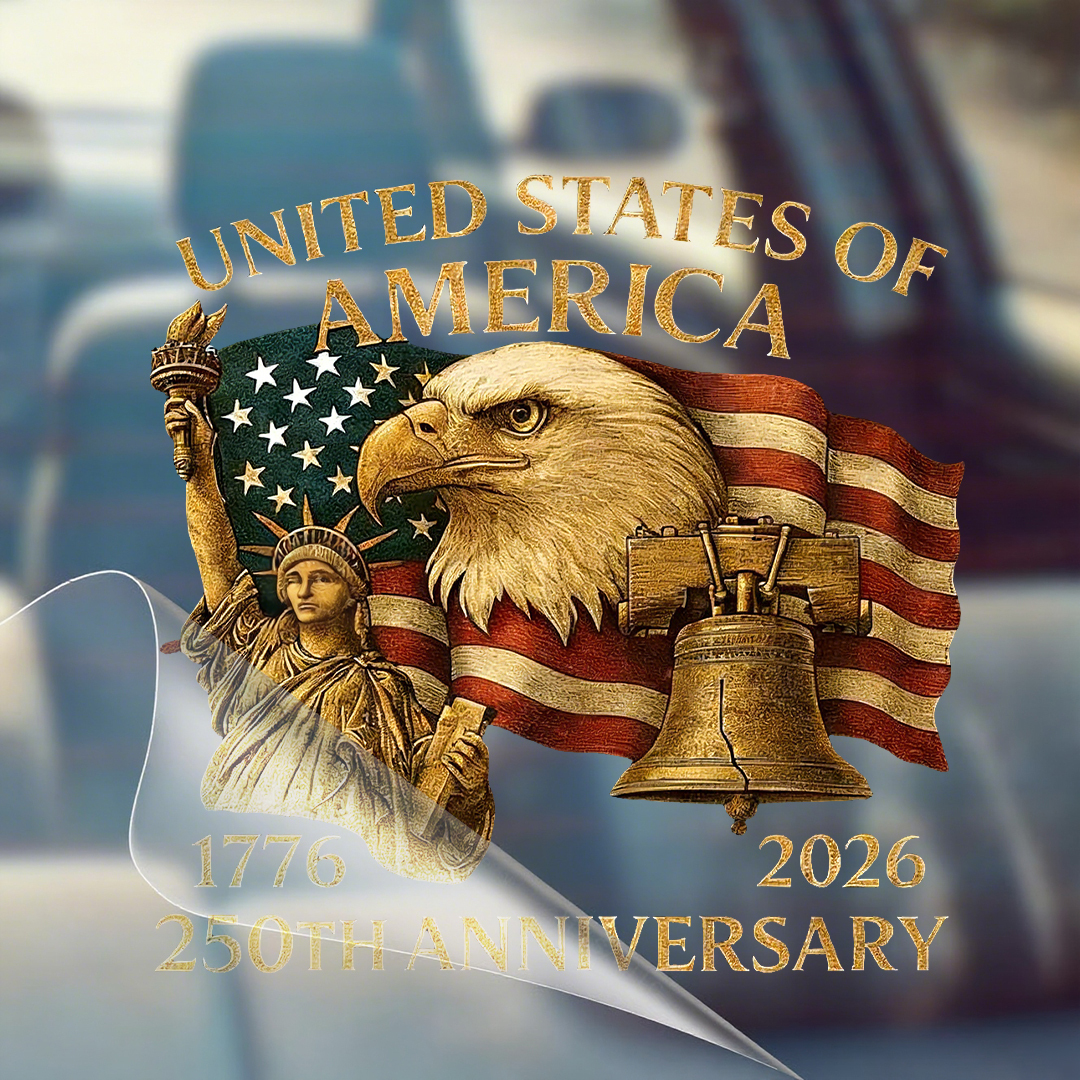 1776-2026 250th Anniversary of USA Eagle, Statue of Liberty & Bell Sticker