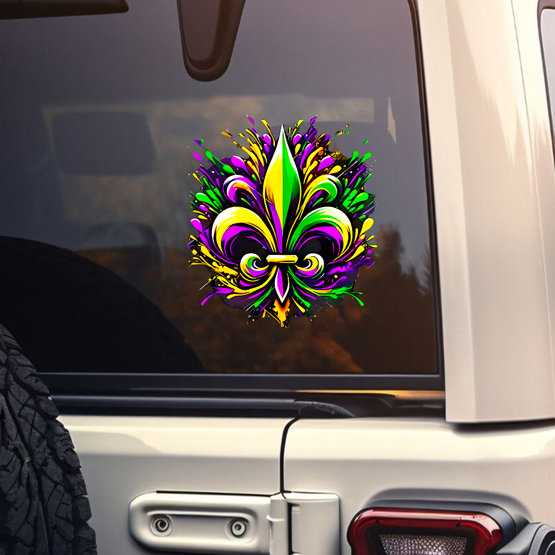 Mardi Gras Fleur De Lis Sticker