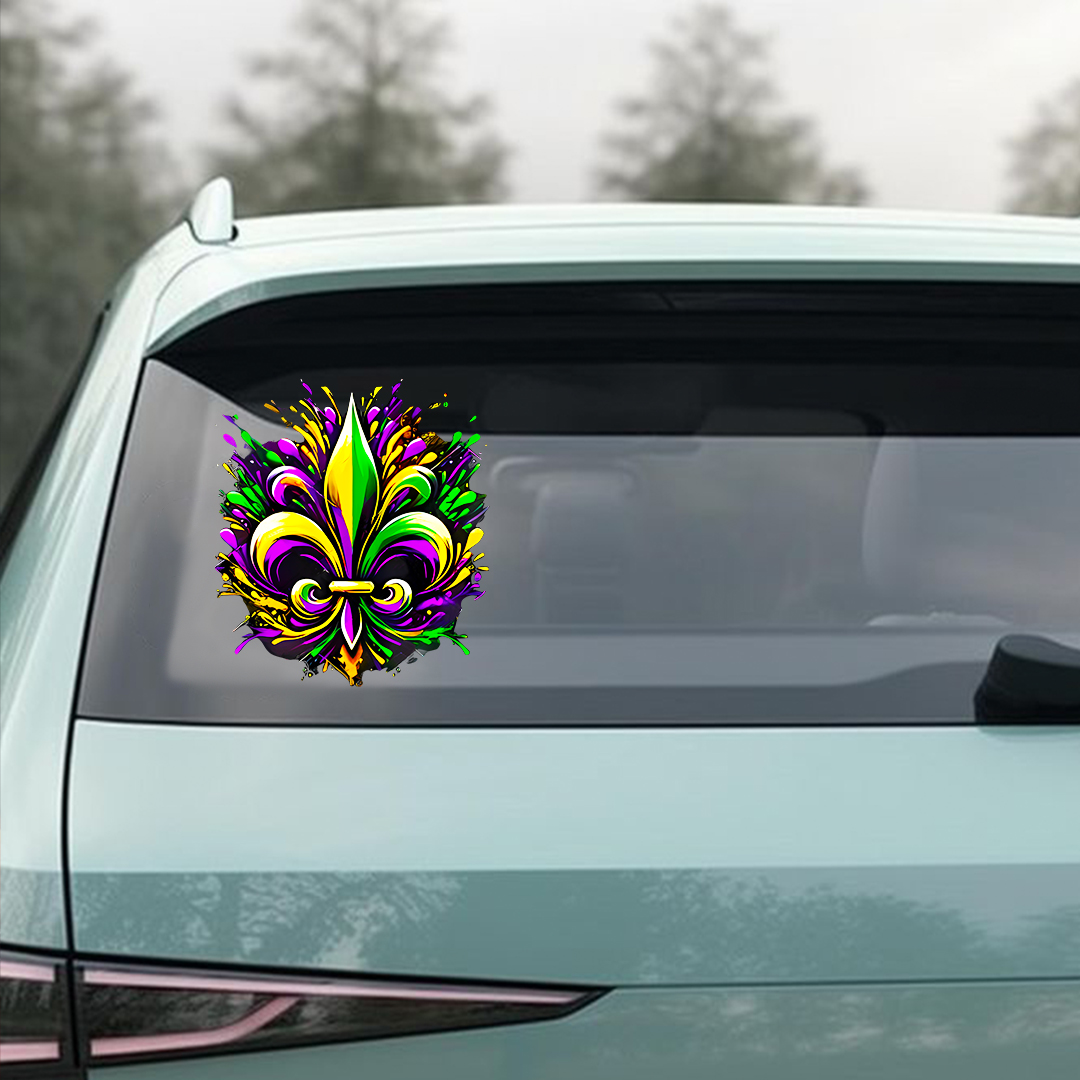 Mardi Gras Fleur De Lis Sticker