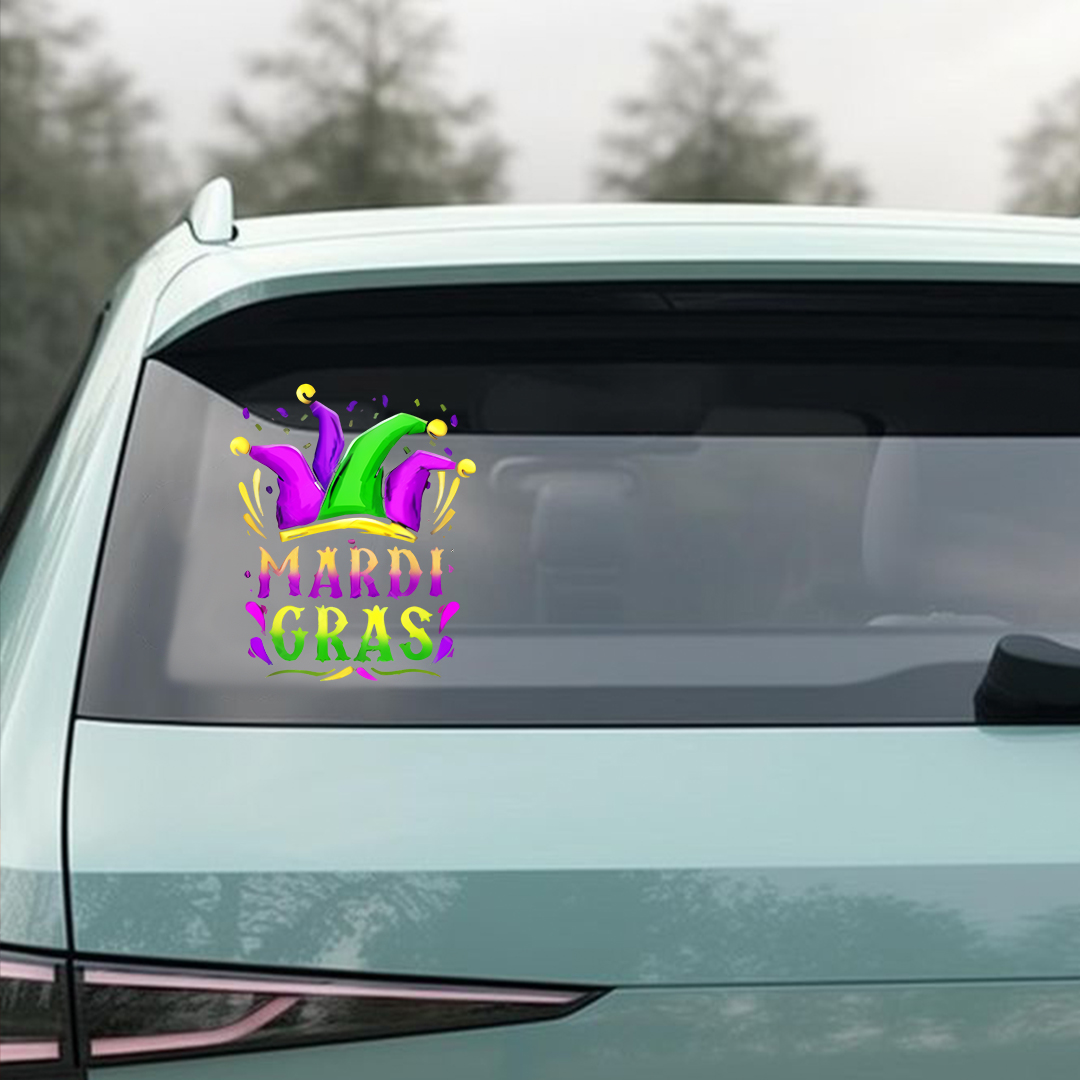 Mardi Gras Party Hat Sticker