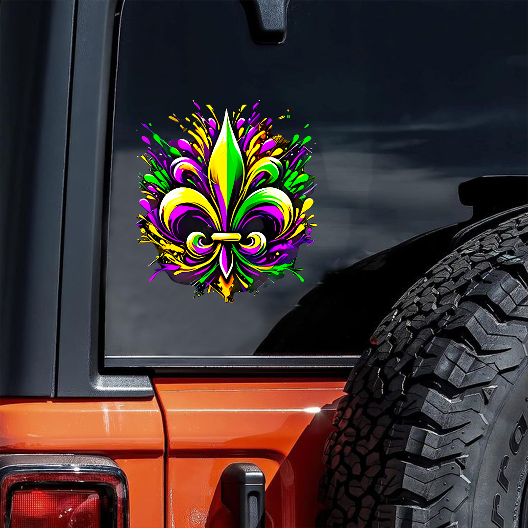 Mardi Gras Fleur De Lis Sticker