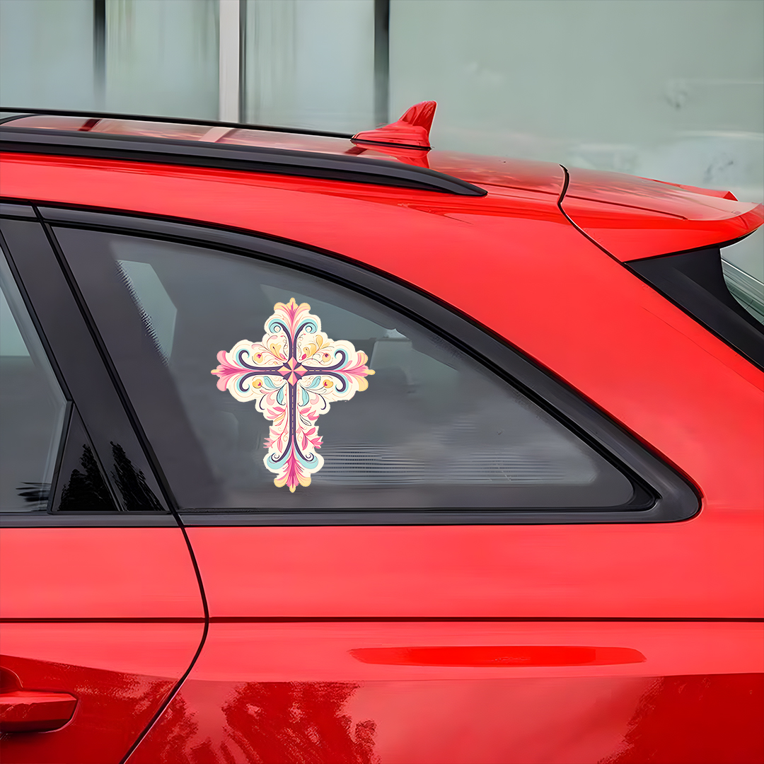 Christian Fancy Cross Sticker