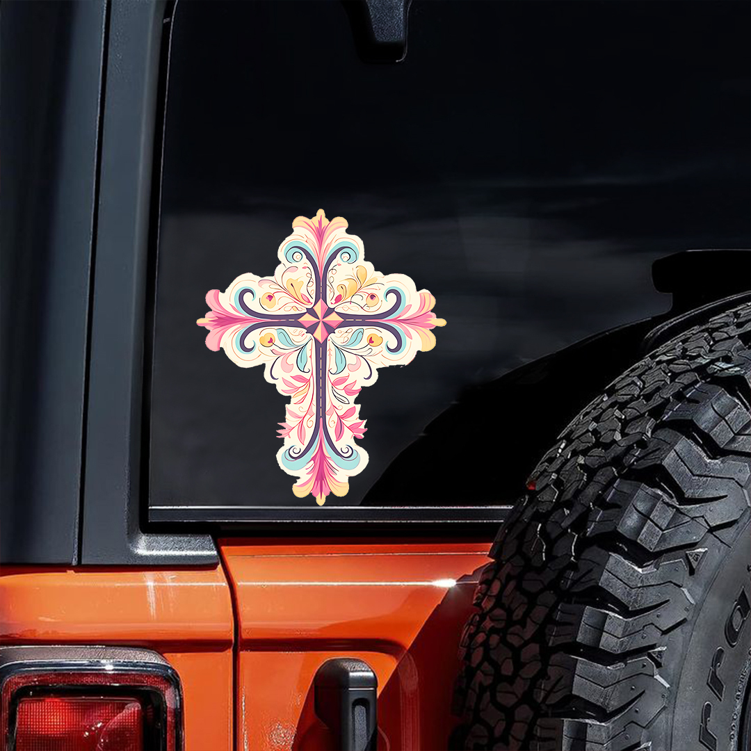 Christian Fancy Cross Sticker