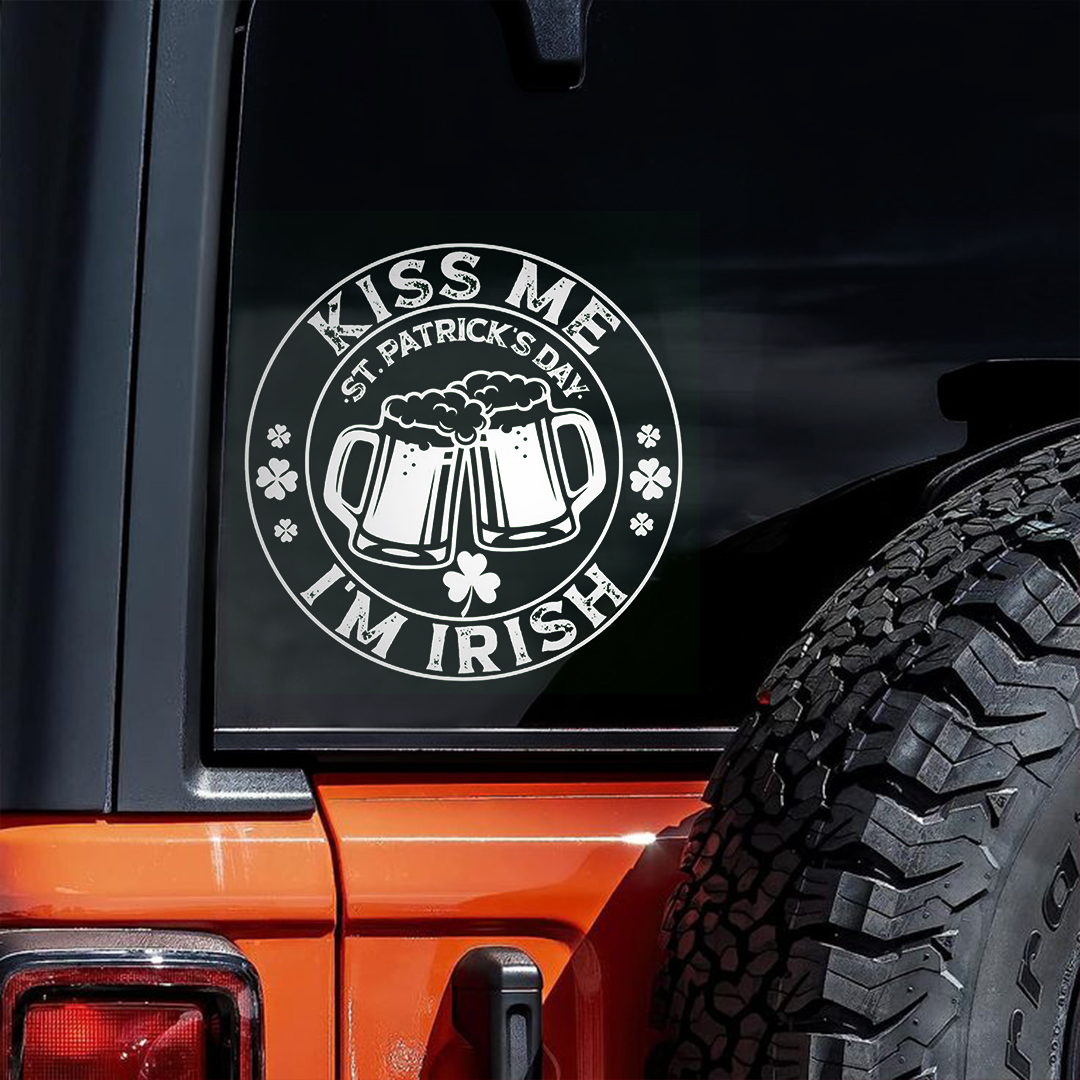 Kiss Me I'm Irish Have A Toast Sticker