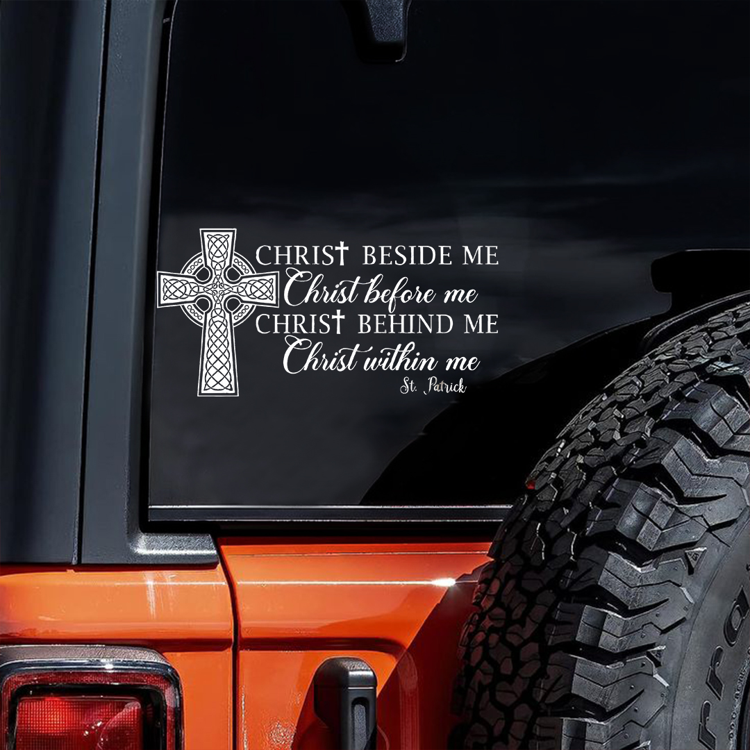 St. Patrick's Day Inspired Cross Sticker